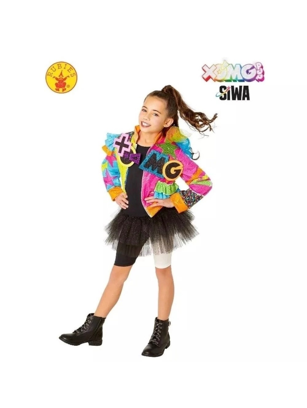 XOMG POP Star 80's JoJo Costume 3 piece set jacket tulle skirt girls S new